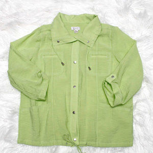 woman green blazer sweater christopher & banks L